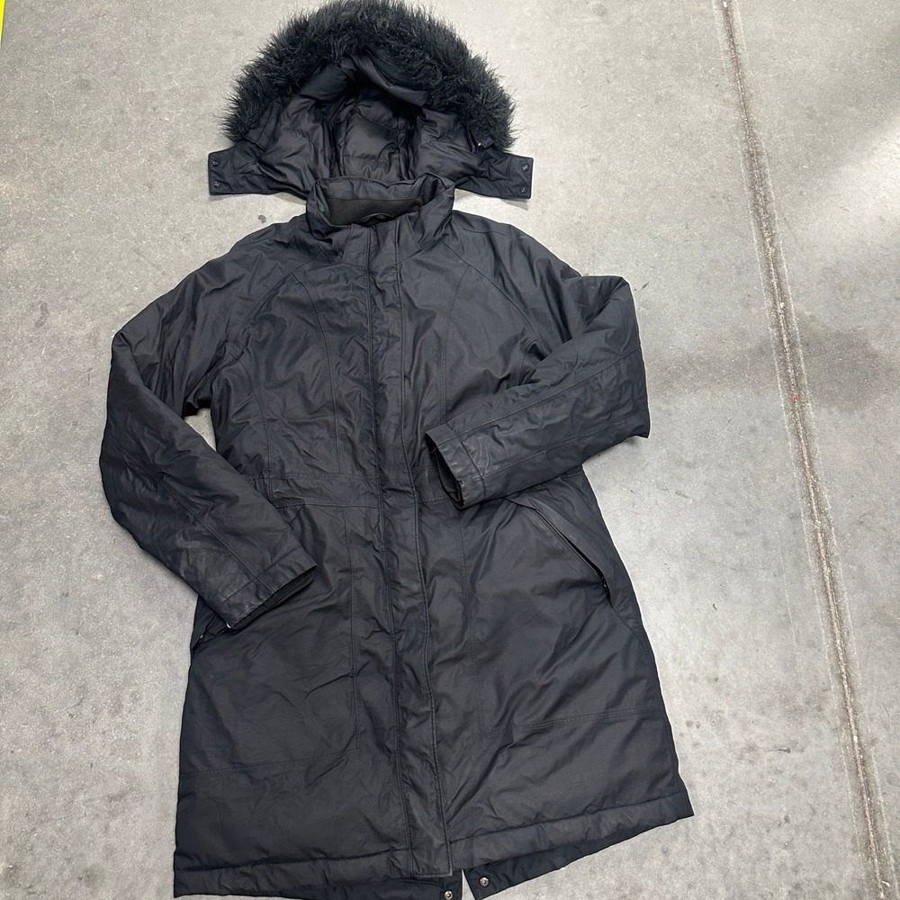 The North Face Arctic Parka Black Down Insulated Faux Fur Hood Jacket Womens XL